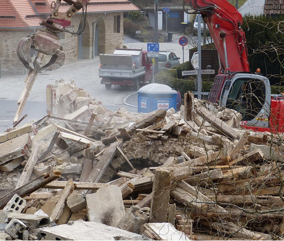our team is working on a demolish job for a commercial building in La Jolla